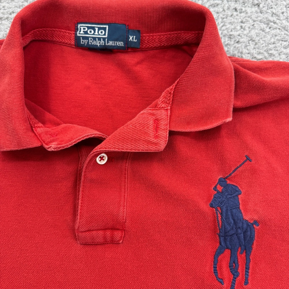 Polo‎ Ralph Lauren Mens Red USA Flag Big Pony Polo Shirt Size XL